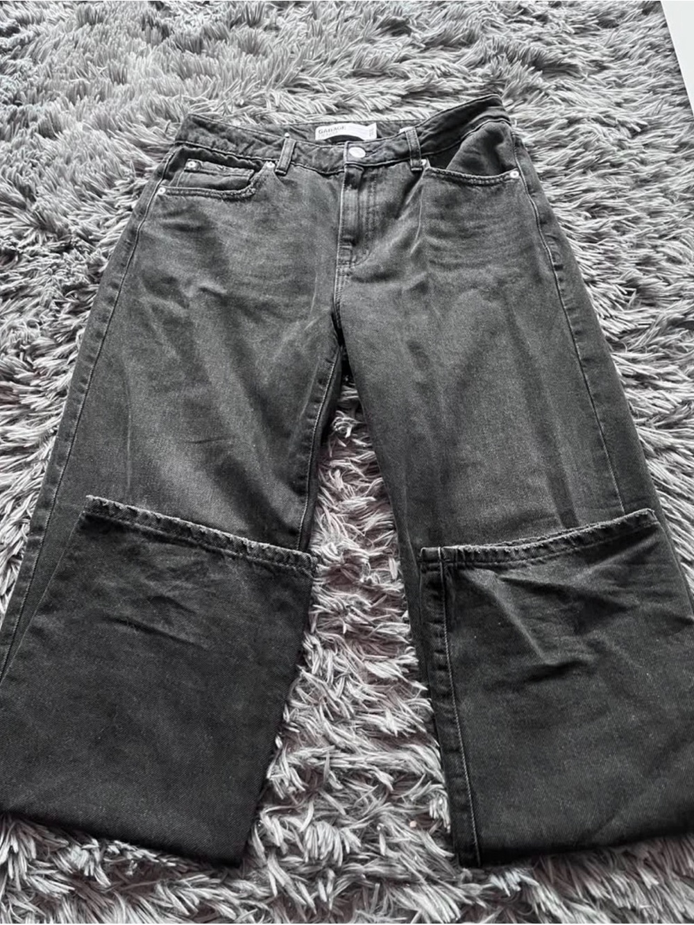 Garage Black Wide-Leg Flare Jeans